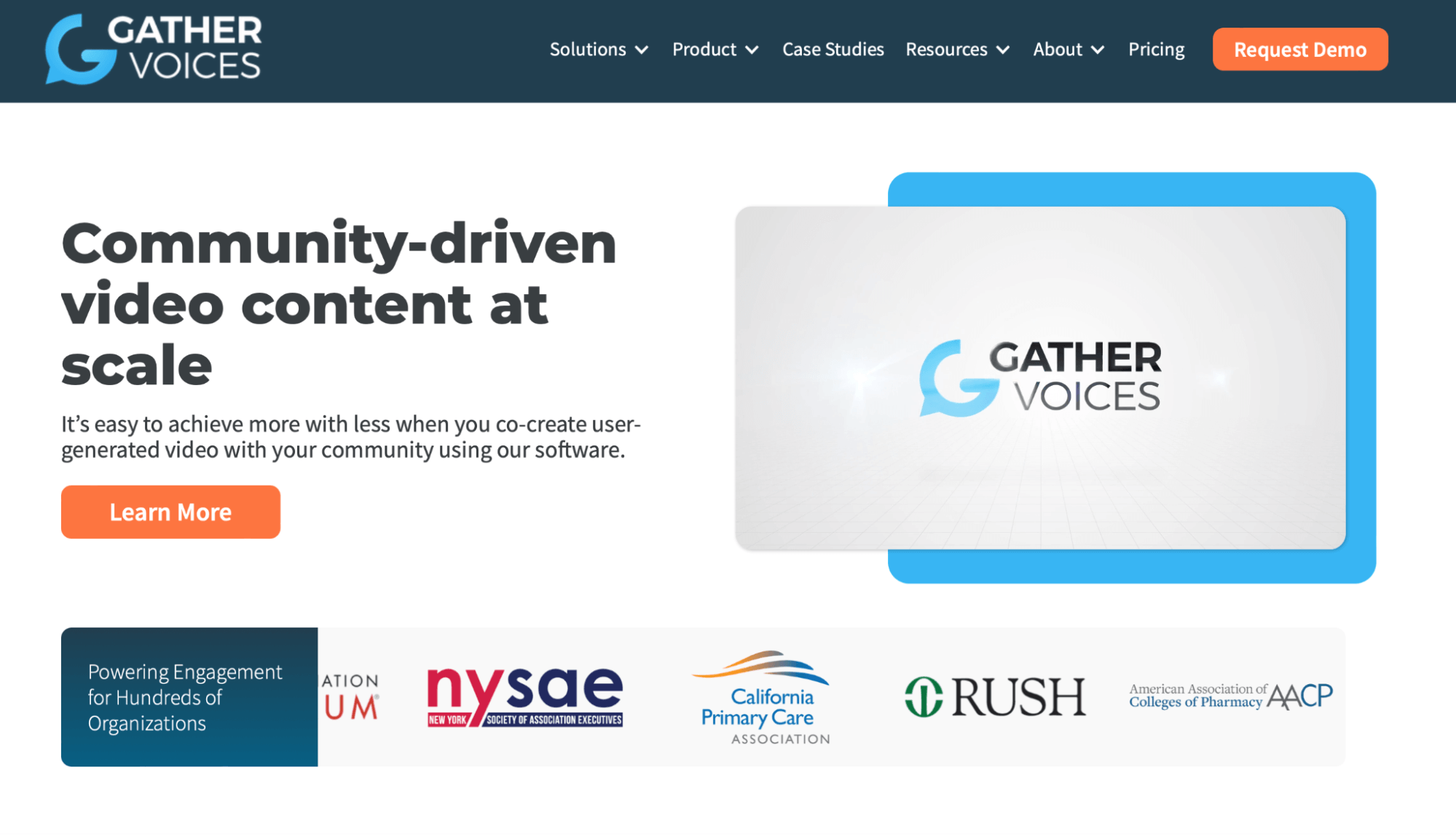 Gather Voice homepage.