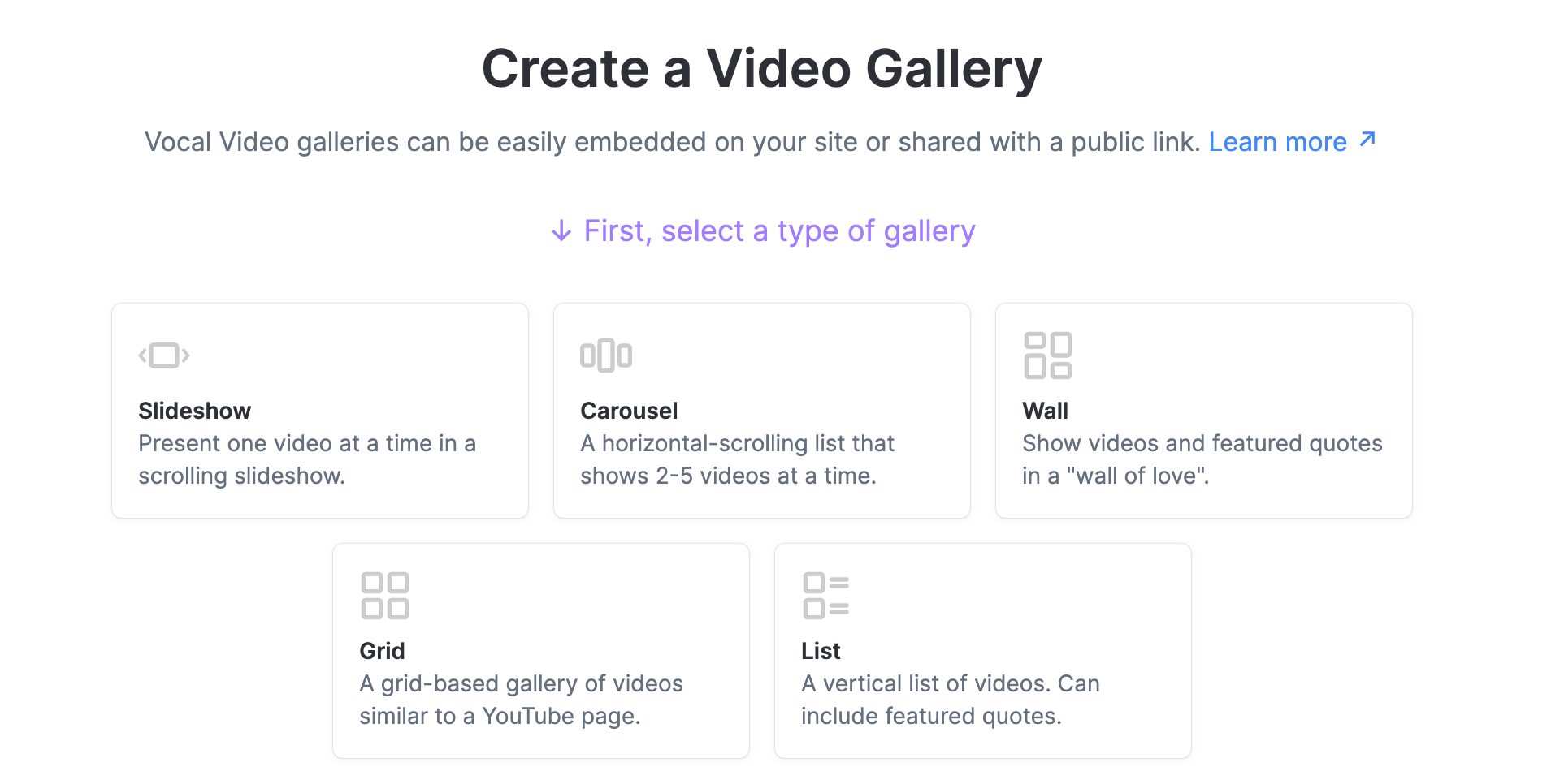 Create a video gallery.