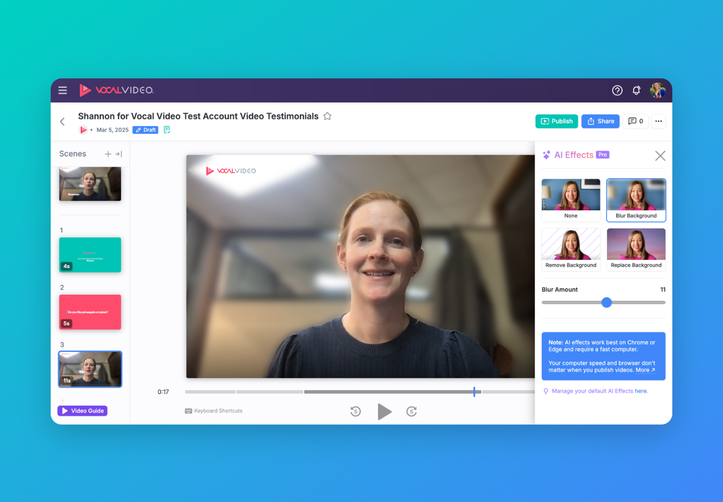 New: Blur or Replace Video Backgrounds While Editing Videos